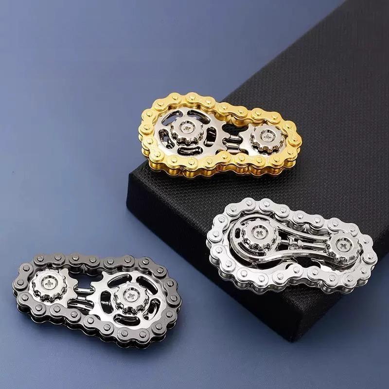 EDC Металлическая шестерня Fidget Spinner Цепь из шестеренок Игрушки-спиннеры для взрослых Форма велосипедной цепи Ручной спиннер Офисная игрушка для снятия стресса