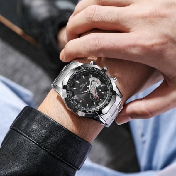 DS Battery Men's Metal Watch,Korean Popular Watches