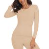 2 Pieces Long John Top And Pant Thermal Underwear Suits Women Autumn Winter Under Layer Clothes Seamless Warm Sets
