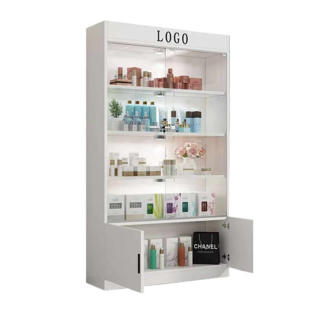 Lockable Glass Display Cabinet for Cosmetics and Gifts - Commercial Salon Use