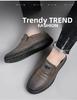 Men's Genuine Leather Breathable Casual Non-Slip Driving Shoes for Autumn/Winter - Mid-Aged Dad Style.