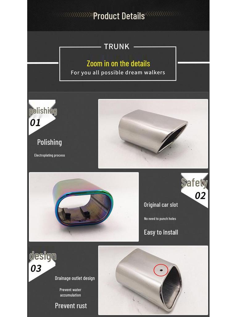 Нержавеющая сталь Вставной глушитель Выхлопная труба для автомобиля Lavida