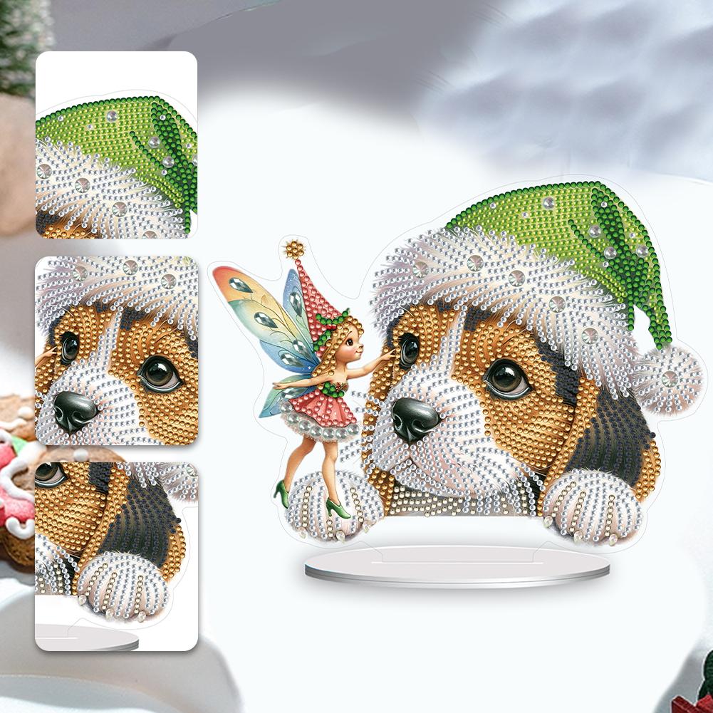 Diamond Painting Desktop Ornaments Kit Corgi Diamond Painting Desktop Decorations Basset Hound Pug for Home Office Desktop Decor