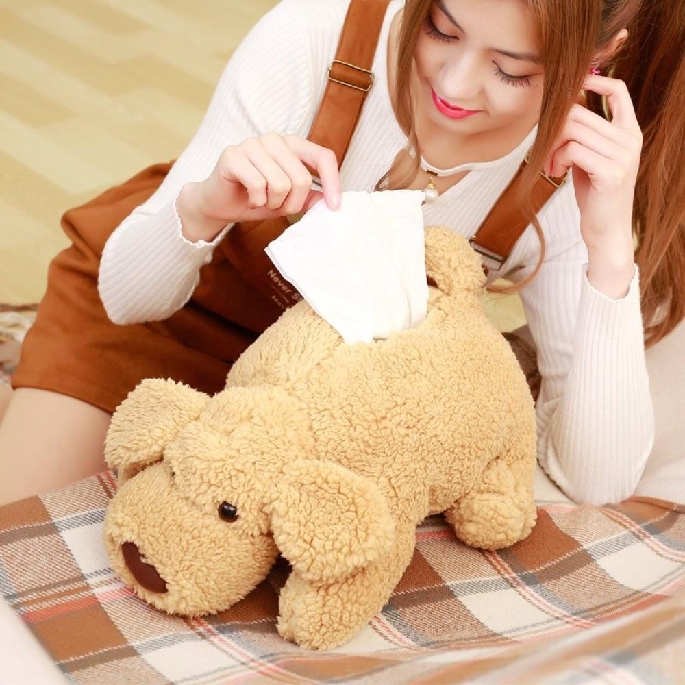 Cartoon Paper Container Soft Napkin Storage Holder Multi-functional Dog Tissue Box Car Accessory