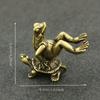 Retro Brass Turtle Frog Micro-carved Tea Pet Collection Ornaments Home Decoration Room Desktop Crafts Model