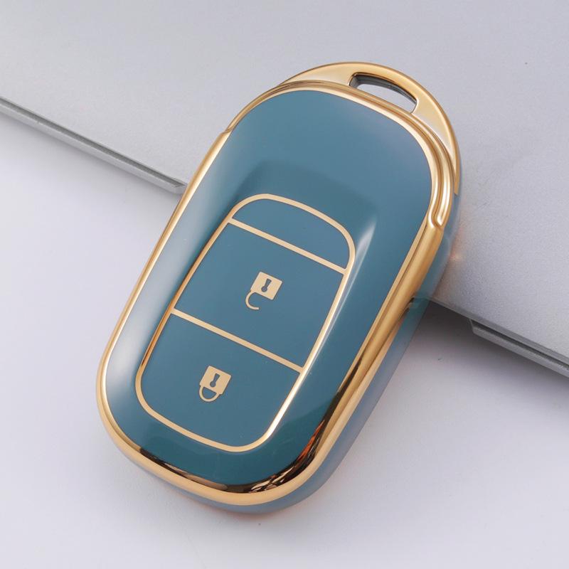 2022 Gold Edge Key Cover for Eleventh Gen Honda Civic Remote – Full Coverage Protective Shell