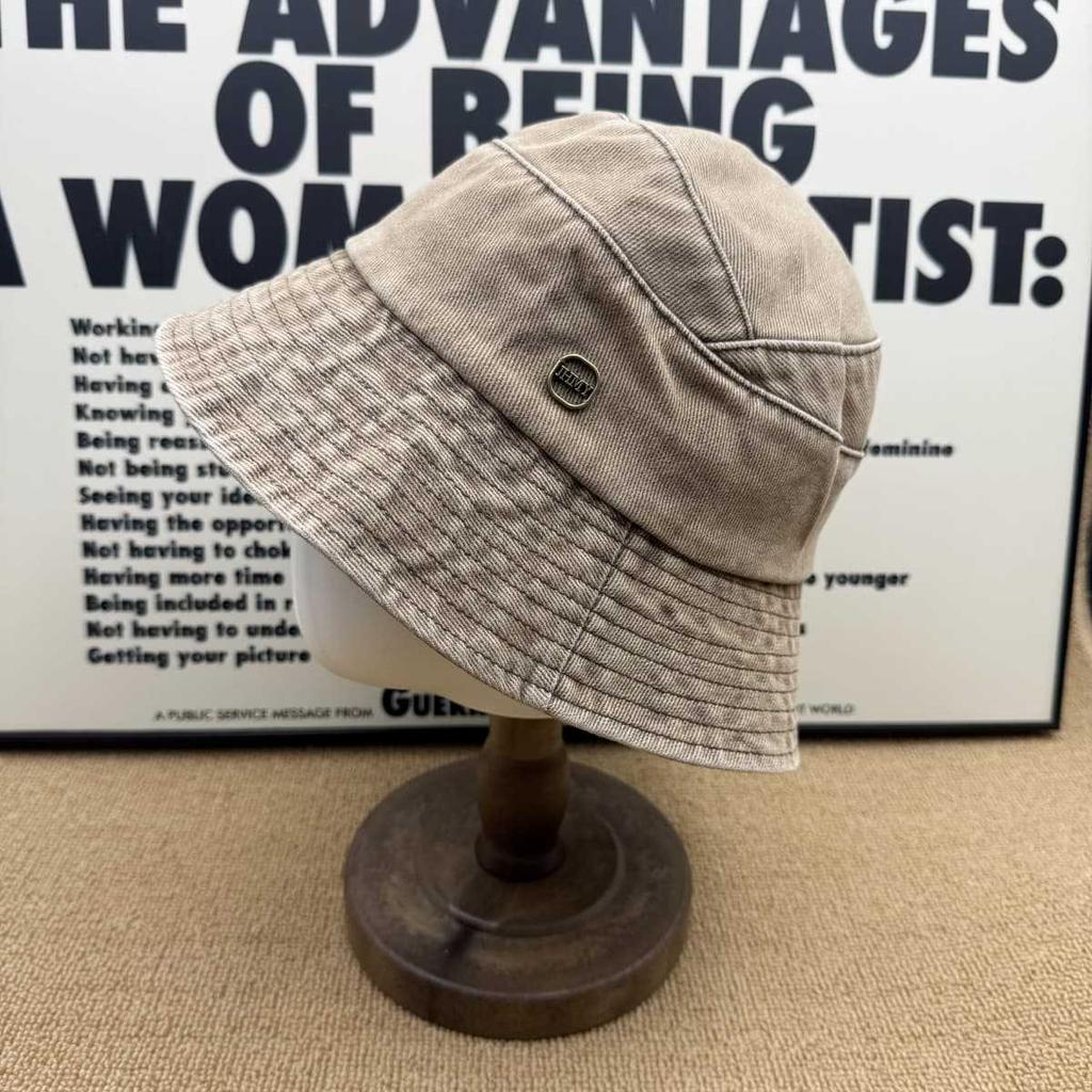 Street versatile old bucket hat men's and women's metal standard breathable and comfortable summer casual versatile basin hat