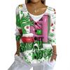 Women's Fashion Casual Knit Sweater Button-Up Christmas Print Cardigan Jacket