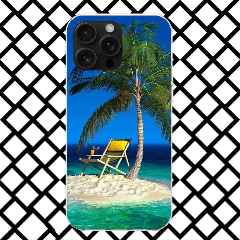 Летний закат на пляже, море, пальма, чехол для телефона для iPhone 17 Air 16 16E 15 14 Plus 13 Mini 12 11 Pro Max 7 8 + SE 2020, мягкий чехол