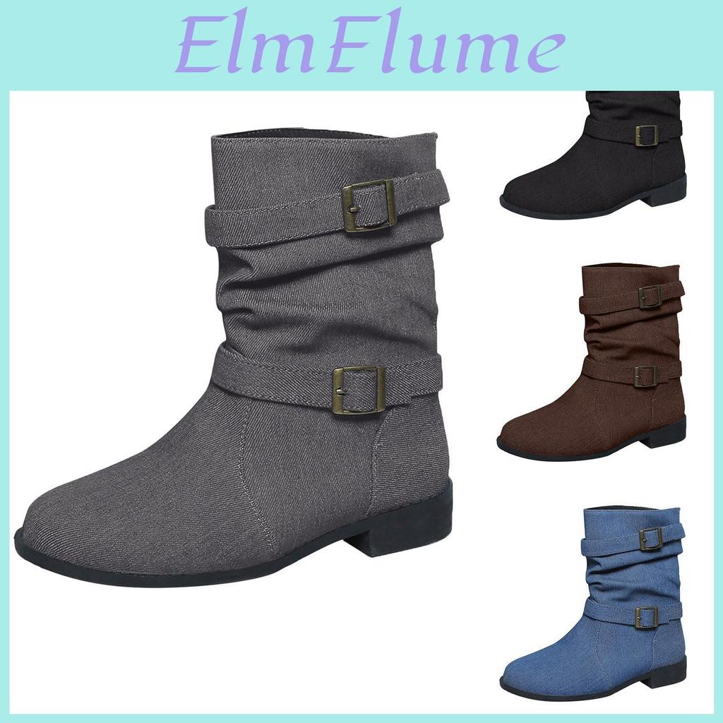 Warm Womens Fall And Winter Boots Solid Color Casual And Stylish Womens Boots