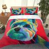 Duvet Covers 3-Piece Animal Dog Style Bedding Set 3D Quilt Cover Pillow Case, Full Queen Summer Comforter Set Home Dormitory