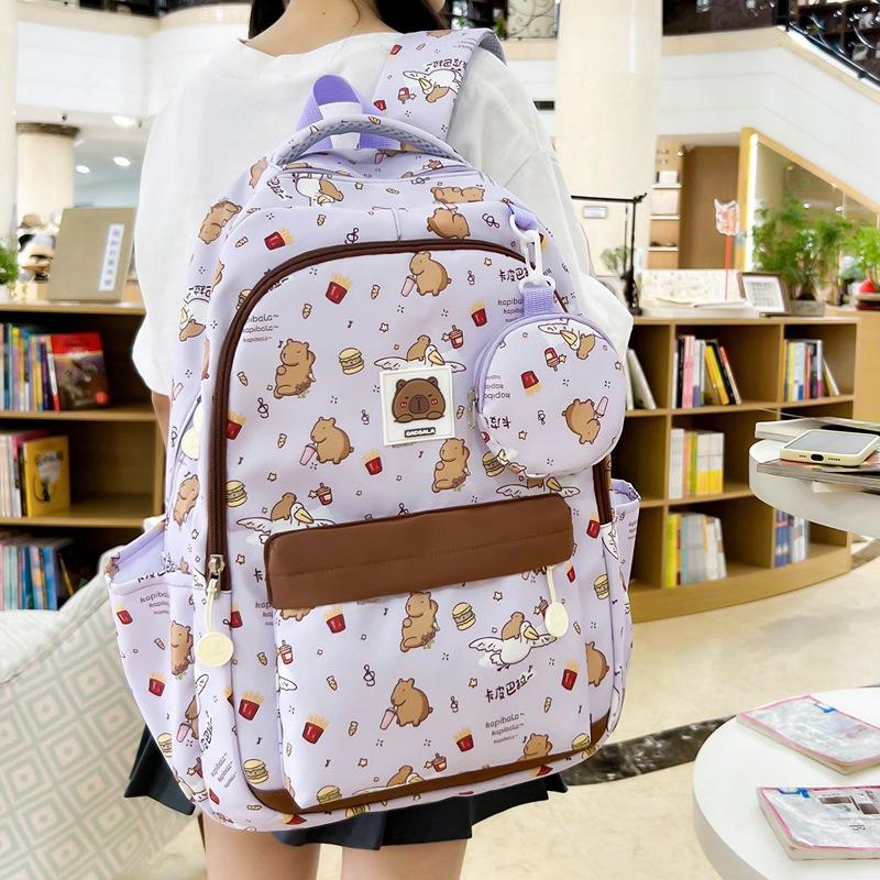 Schoolbag new fashion backpack casual Japanese ins style student schoolbag women's large capacity cartoon graffiti cute backpack