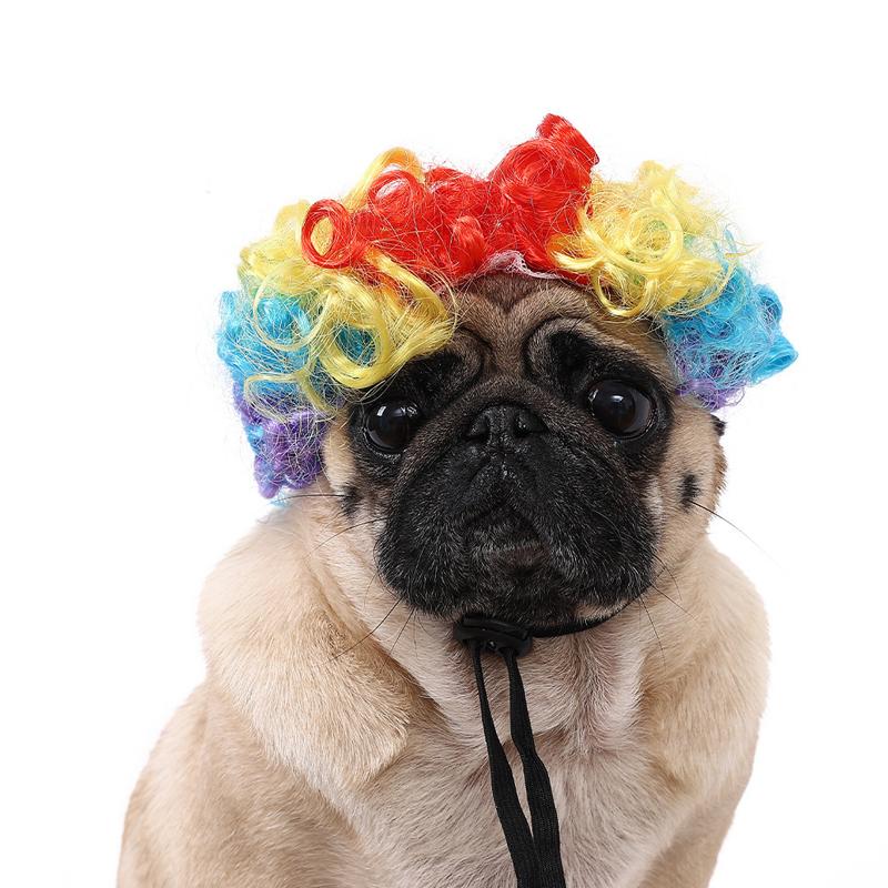 Funny Cat and Dog Wigs Soft Pet Cosplay Costume with Adjustable Straps for Halloween Christmas Party Dress-Up