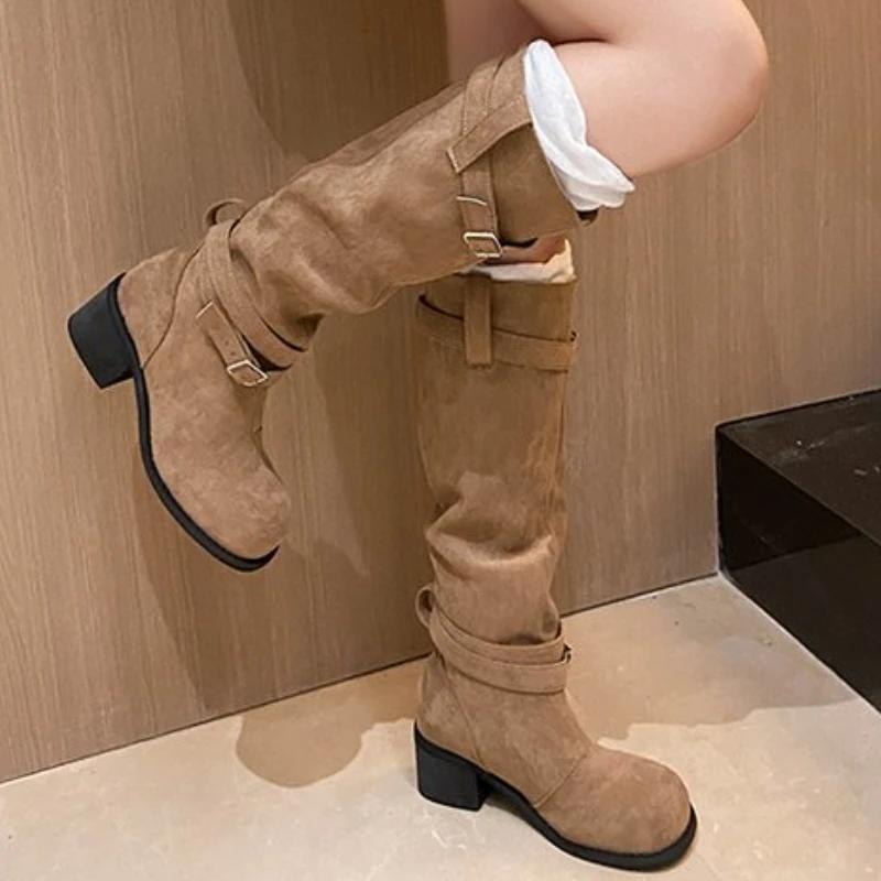 New Year Women High Quality Wasteland Y2k Style Vintage Detachable Boot Barrel Western Boots for Women Boot Shoes 35-42