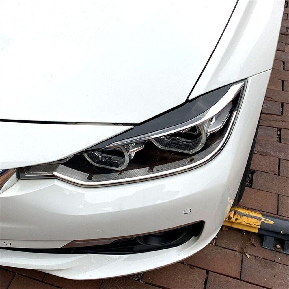 2 шт. F30 крышка фар Блеск для век черные брови для BMW F30 седан 2012-2018