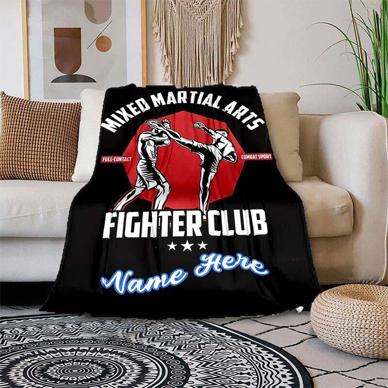 Martial Arts Customize Your Name Blanket Warm Comfortable Soft Blanket For Chair Office Sofa Bed Sofa Office Camping Suitable For Gifting Relatives