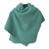Ladies' Fashionable Knitted Shawl Cape With Buckle Yarn Plaid Scarf, Women's Versatile Warm Plain Weave Shawl