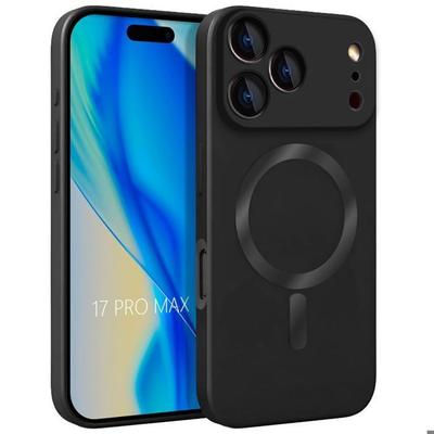 Чехол для телефона - E.F.Connection - для iPhone 17 Pro Max - Жидкий силикон Магнитный круг Черный
