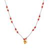 Fashionable temperament niche colorful heart shaped bead DIY pendant necklace for women