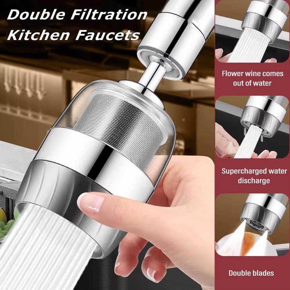 3 Modes Kitchen Faucet Extender Stainless Steel Water Filter Nozzle Bubbler Splash Filter Bathroom