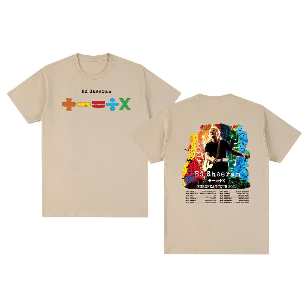 Ed Sheeran Vintage Tshirt LOOP Tour Comfortable Casual Retro YK Streetwear Cotton Unisex T shirt New Tee Tshirt Womens Tops