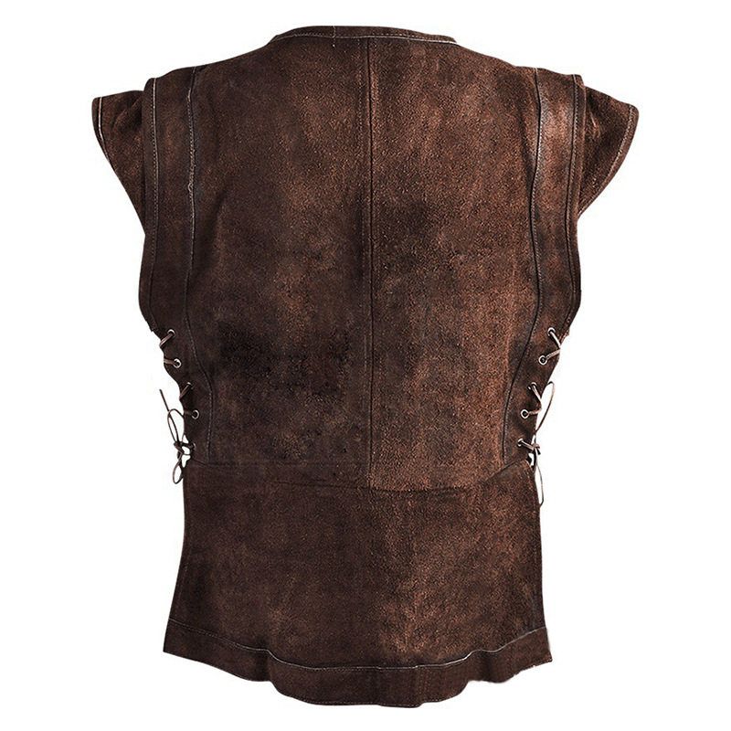 Medieval Retro Gothic Knight Round-Neck Vest Halloween Men's Stage Performance Costume Vest.