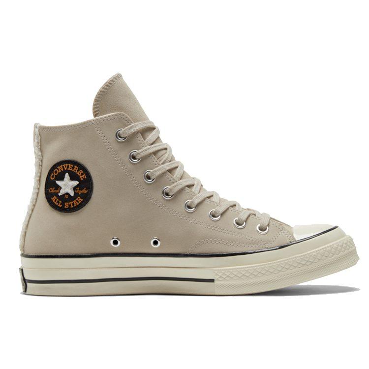 Converse Кеды Chuck Taylor Hi Износостойкие Легкие Высокие Канвасовые Унисекс Светло-серый Хаки 172497C