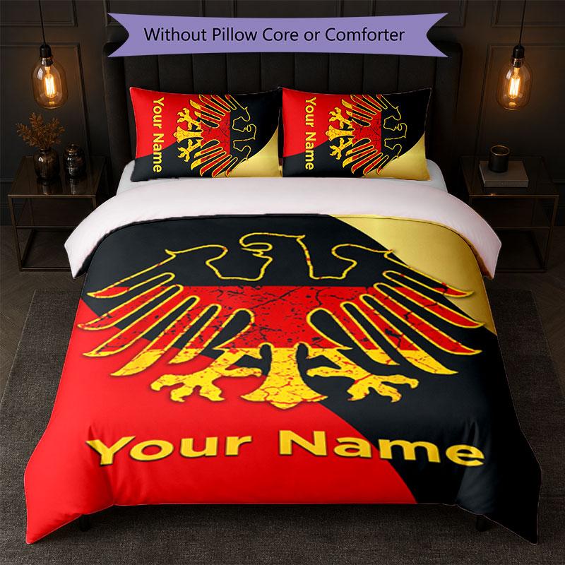 Eintracht Frankfurt Custom Name Text Bedding Set 1 Duvet Cover+2 Pillowcases Soccer Logo Personalized Gift For Special Occasion Bedroom Decor