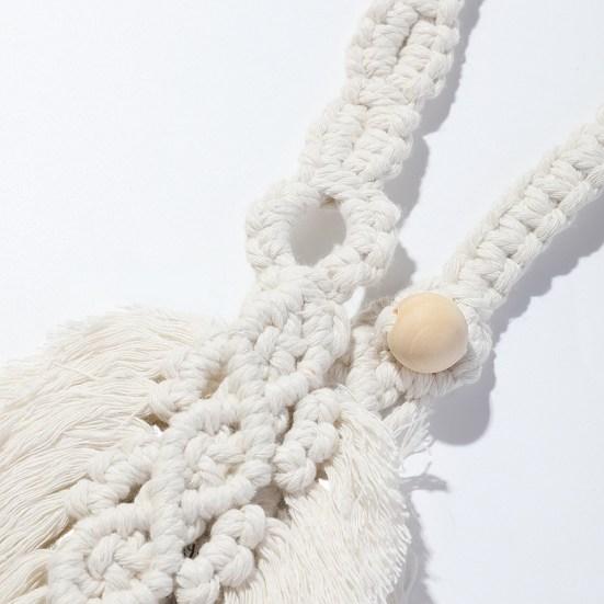 2 шт. Завязки для штор Деревянные бусины Плетеные кисточки в форме листа Бохо Стиль Застежка для штор Украшение для штор в фермерском доме Подхваты для штор в спальню