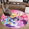 1 шт. Коврик круглый My Little Pony Дружба — это волшебство, Дизайн с персонажами аниме-мультфильма, Коврик под офисное кресло, Нескользящий ковер для декора дома, Гостиной, Спальни