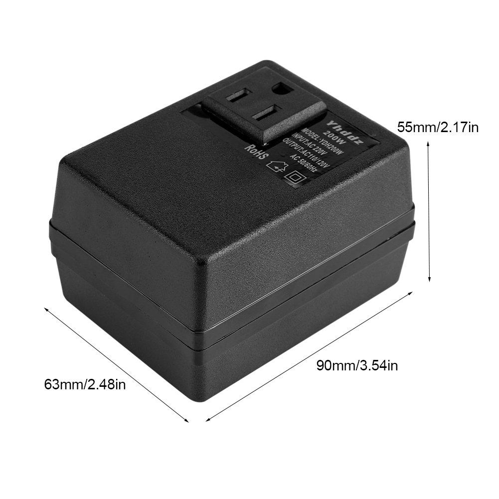 Voltage Travel Electronic International Voltage Converter Transformer 220V to 110V Max 200W Converter,