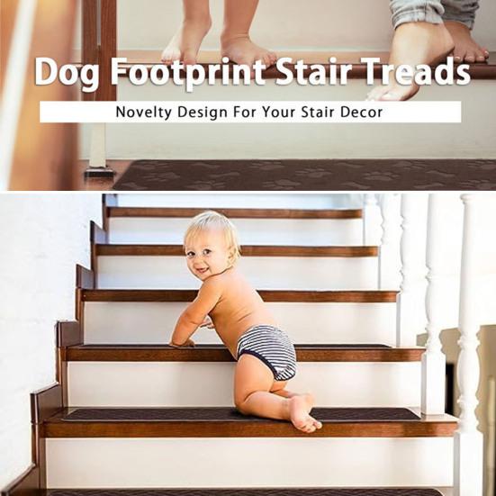 Yousheng Нескользящий коврик для лестницы Самоклеящийся Прочный клей Простая установка Не требует резки Многоразовый тисненый коврик для лестницы Моющийся Коврик для лестницы для дома в общежитии