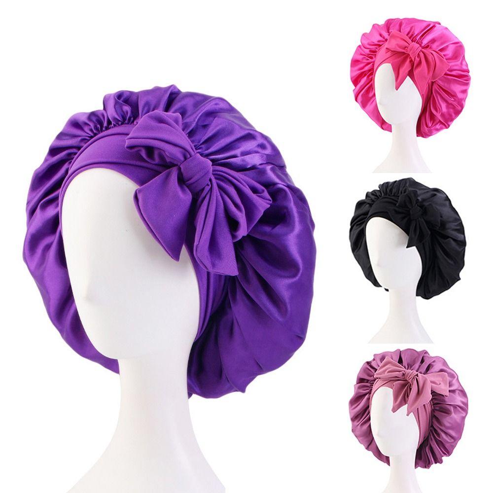Turban Bonnet Silk Nightcap Hair Care Sleep Hat Headwear Sleeping Cap  Women Children