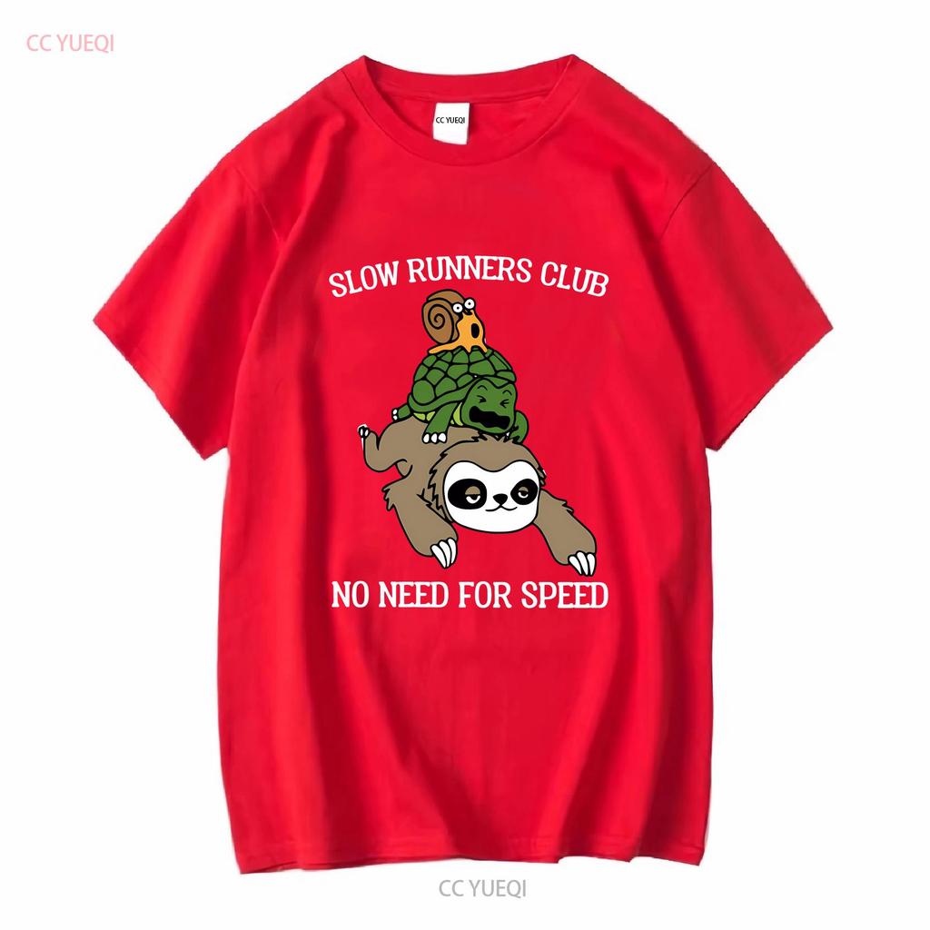 New Listingsloth Snail And Turtle Slow Runners Club No Need For Speed Funny Unisexs T Shirt Vintage Washed Fashion