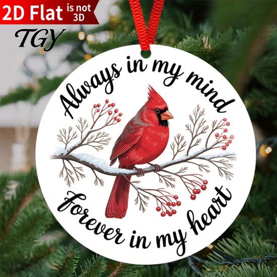 Acrylic Round Pendant Decorations 2D Christmas Hanging Ornaments, Santa Snowflake Reindeer Holiday Party Decor Tree Decorations, Reusable Pendants for
