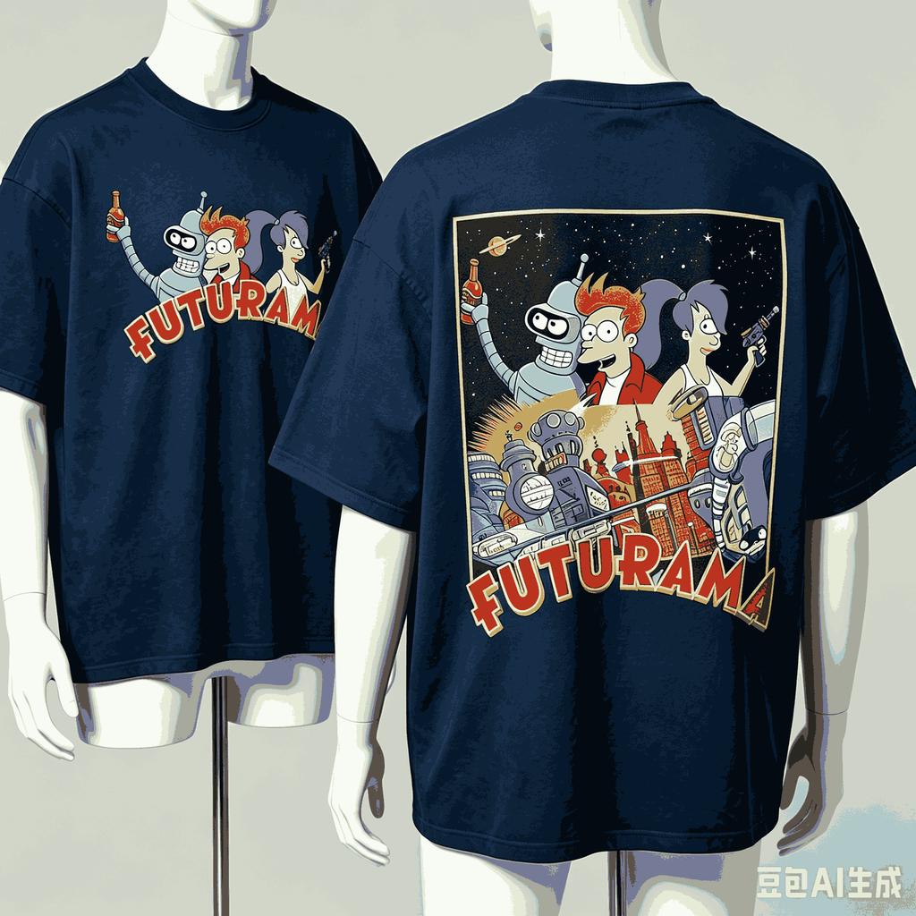 Futurama For Fan Gift Tshirt Unisex Unisex Harajuku Oversized Unisex Short Sleeve Streetwear High Quality Couples Breathable Soft