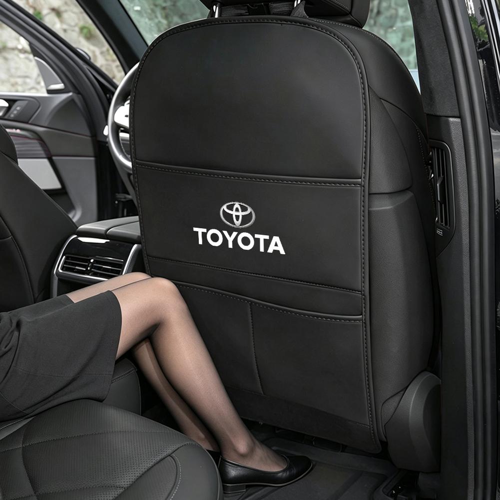 Car Seat Leather Back Protector Storage Bags Cover Accessories For Toyota Hilux Corolla RAV4 Camry Highlander Yaris Cross Prado