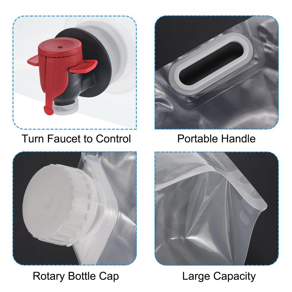 Складная сумка-контейнер для воды PATIKIL Gallon с краном, складная сумка-кран для воды из полиэтилена для кемпинга, походов, аварийного хранения воды, белая, 2,6