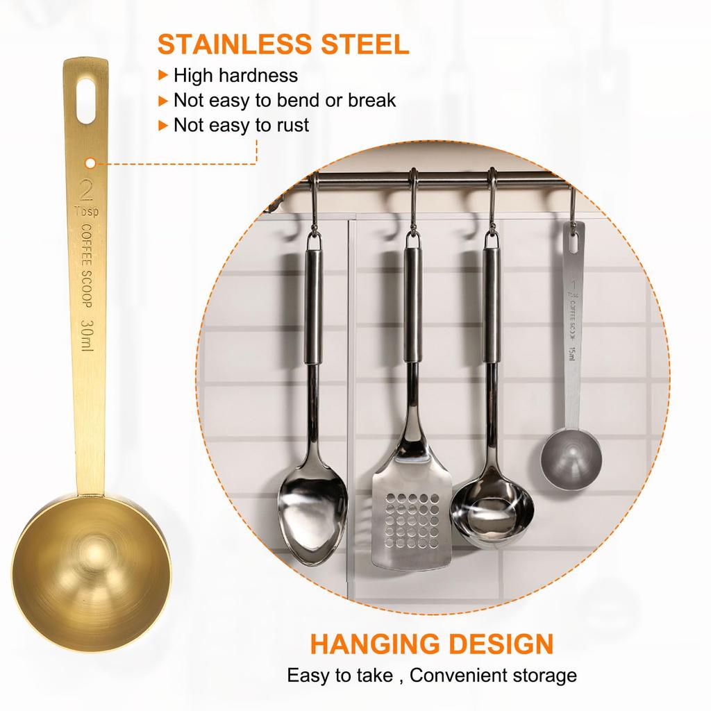 Uxcell 2-Piece Measuring Spoon, 2 Tablespoons (6 Teaspoons, 30ml), 304 Stainless Steel Single Measuring Spoon, Small Square Bowl Measuring Spoon with