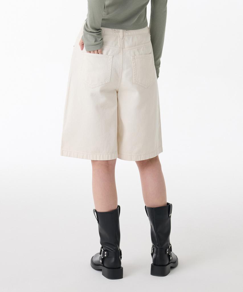 MUSINSA STANDARD WOMAN Женские широкие джинсовые шорты [Кремовый]