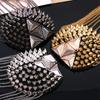 1 шт. Брошь-наплечник с заклепками и цепочкой, кисточкой, Punk, металлическая эполета с кисточкой для одежды, мужская, женская, значок, аксессуары, модный подарок