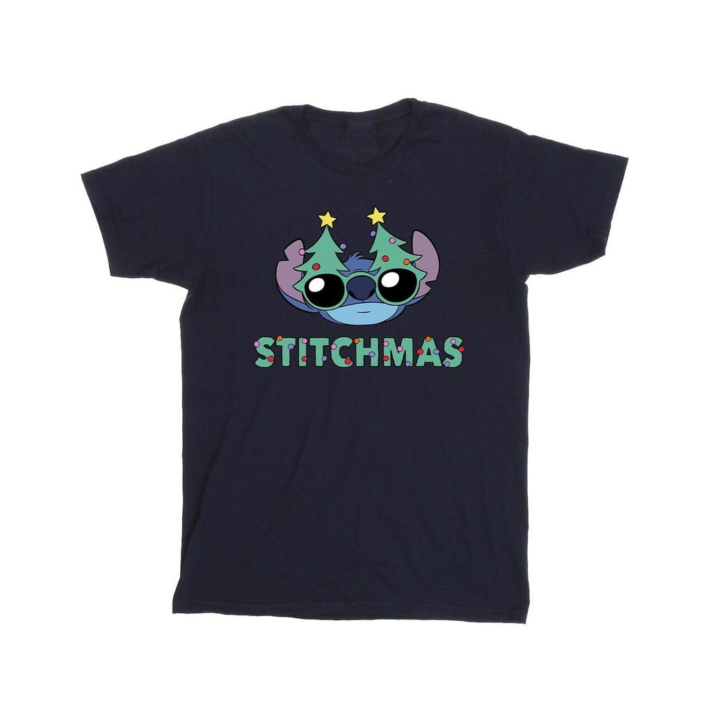 Disney Mens Lilo & Stitch Stitchmas Glasses T-Shirt