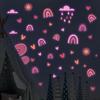 Радуга Луна Солнце Розовый Светящийся Креативный Самоклеящийся Стикер для Украшения Дома Съемный