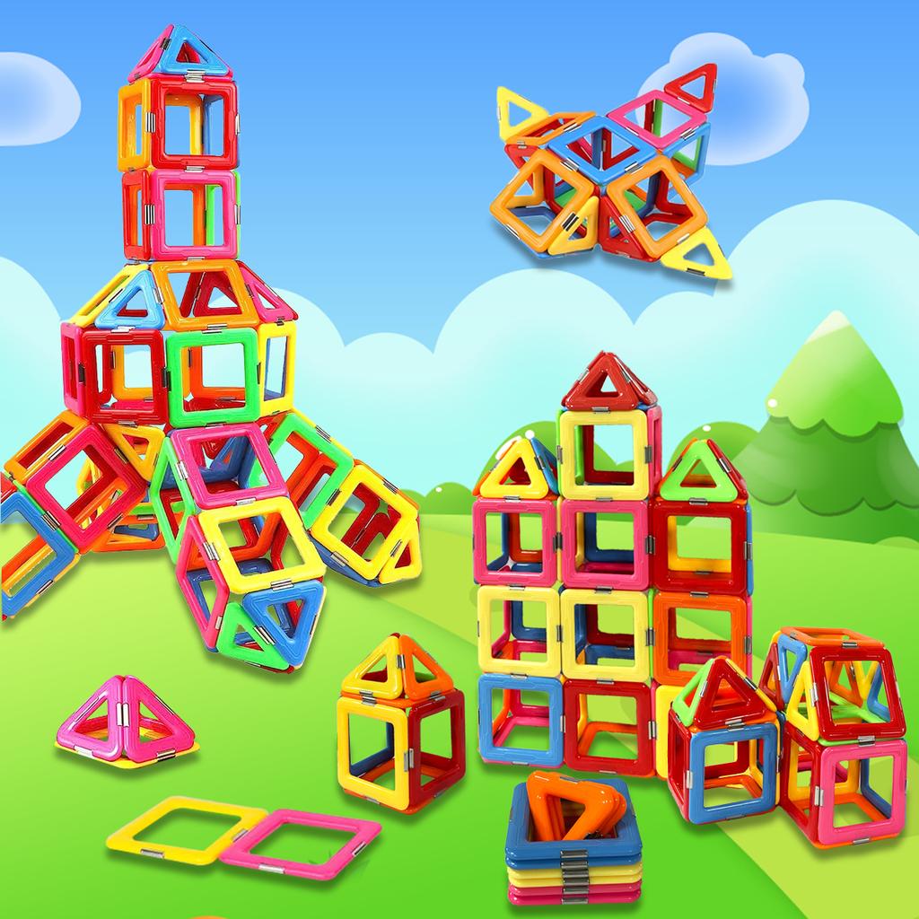 36/64/98 ШТ Магнитные Строительные Блоки 2D/3D DIY Магниты Игрушки для Детей Конструктор Дизайнерский Подарок на День Рождения Для Детей Игрушки