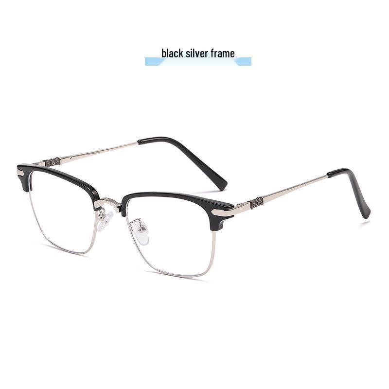 Стильные мужские полуободковые бизнес-очки TR с фильтром синего света