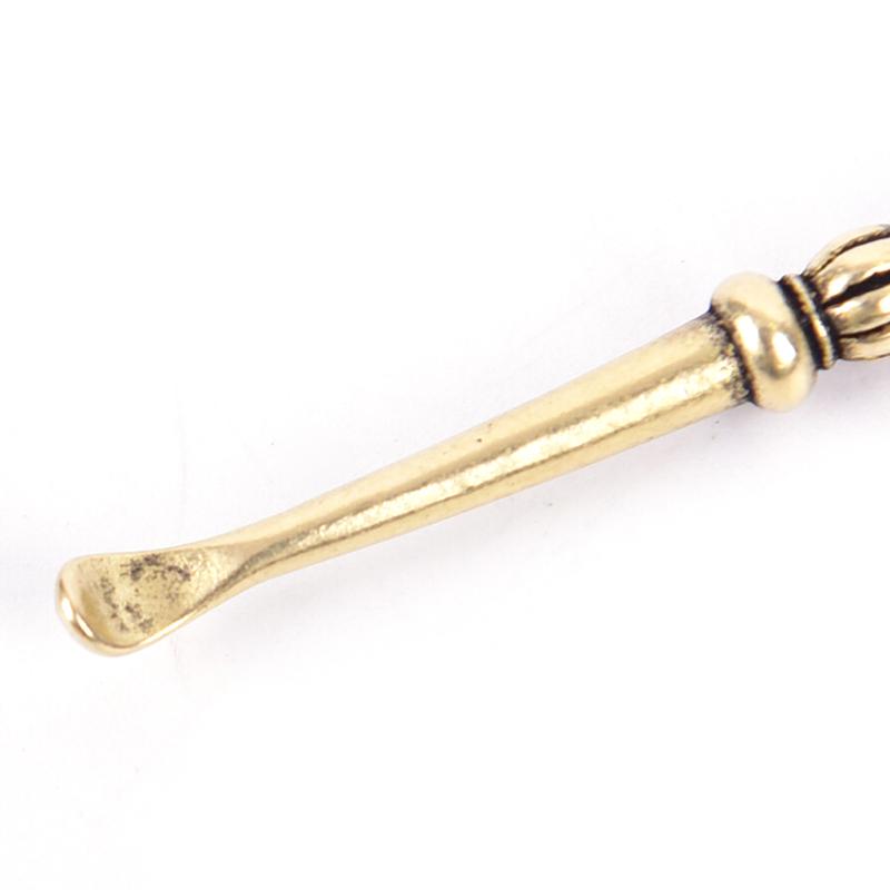Средство для чистки ушей, латунные обнаженные женские средства для удаления ушей, крошечные брелки с ложкой, винтажные латунные