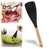 Silicone Cooking Spoon Salad Shovel Spatula Heat Resistant Wooden Handle Kitchen Utensils for Nonstick Cookware