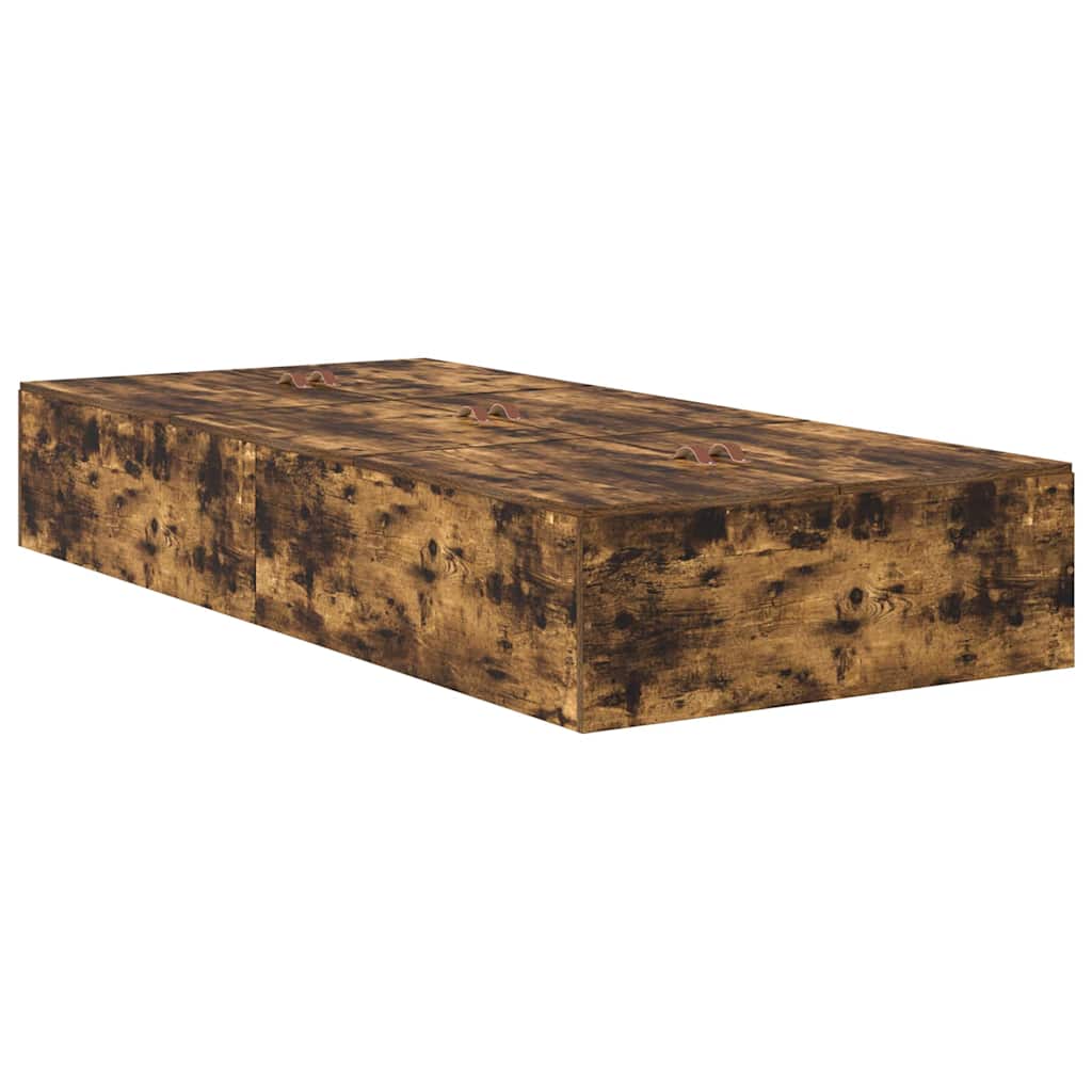 Storage Bed Frame Smoked Oak 70 x 190 cm