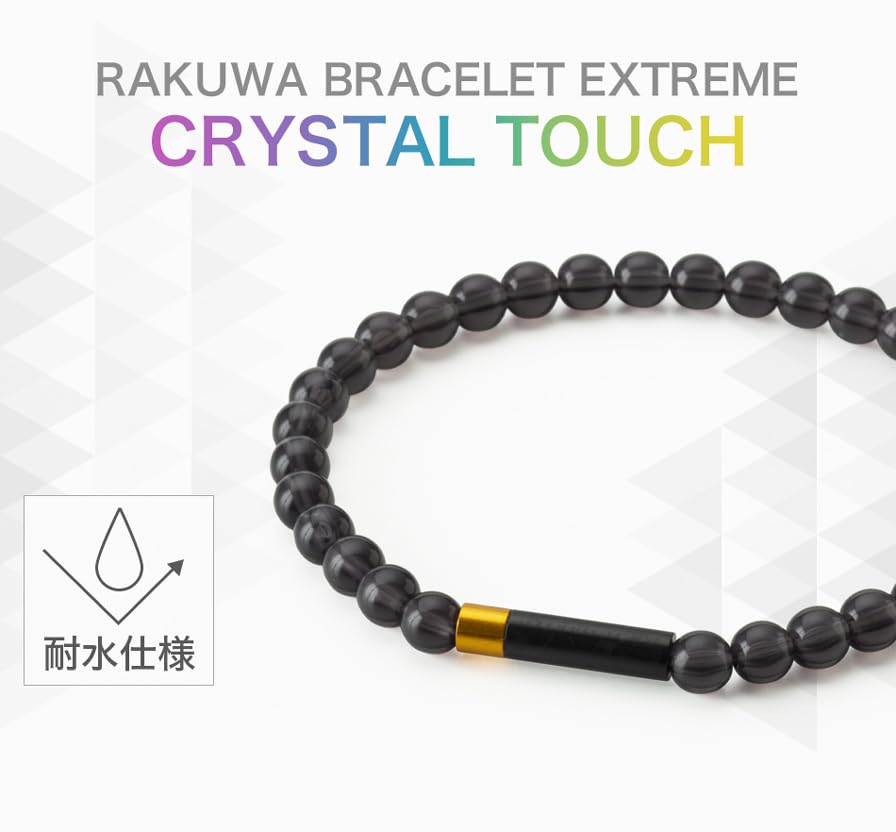 Phiten Браслет RAKUWA EXTREME Crystal Touch Внутренний обхват 16 см Phiten Передовая технология Черный/Золотой [Использует Metax]
