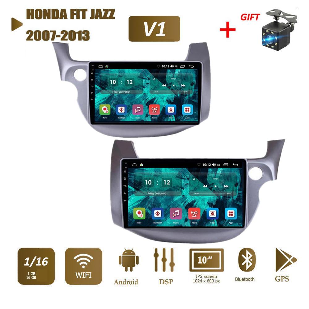 Автомобильное стерео радио на базе Android для Honda Fit Jazz 2007-2013, автомобильный мультимедийный проигрыватель, DVD-динамики, головное устройство, аудио, WIFI, 1 + 16 ГБ
